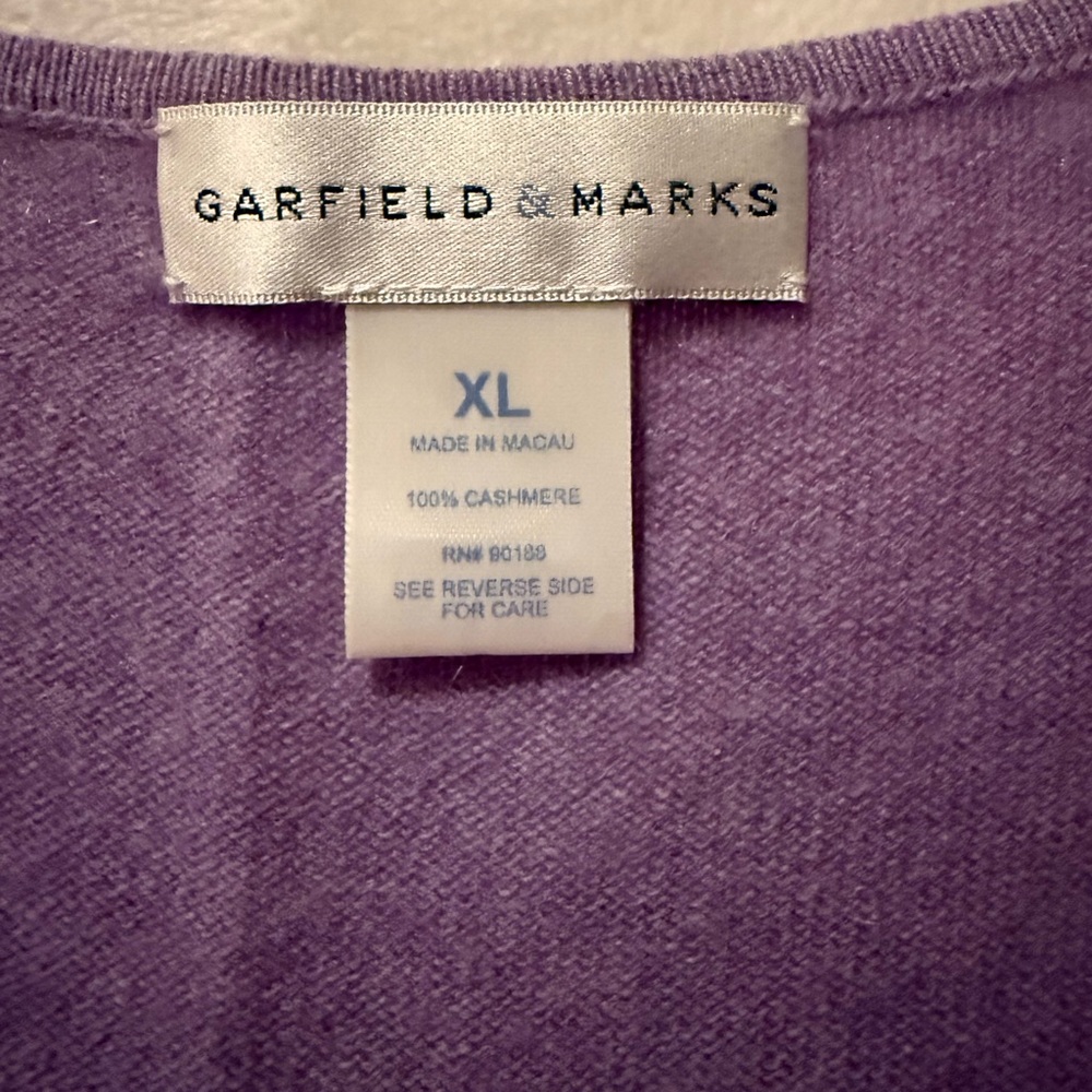 100% Cashmere Purple Tank Top - Picture 2 of 3
